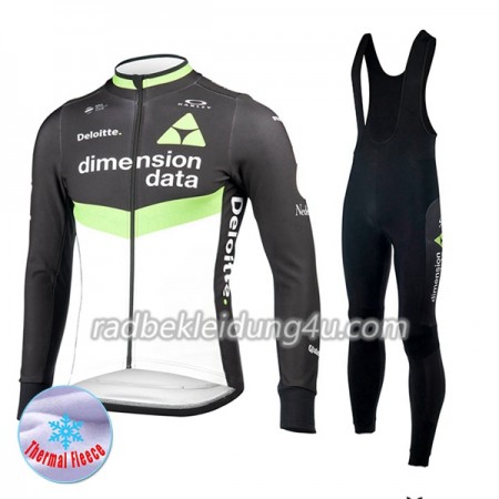 Set Langarmtrikot + Trägerhose Lange 2017 Dimension Data Winter Thermal Fleece N001